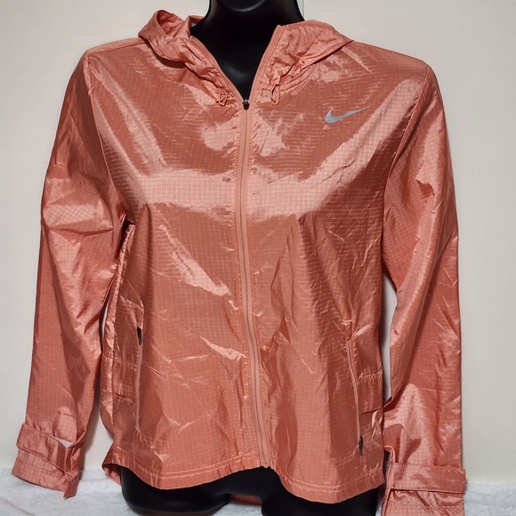 Nike Essential Women's Running Jacket/Orange/ Small/ NEW NO TAG/ Water Repellent - Picture 4 of 17